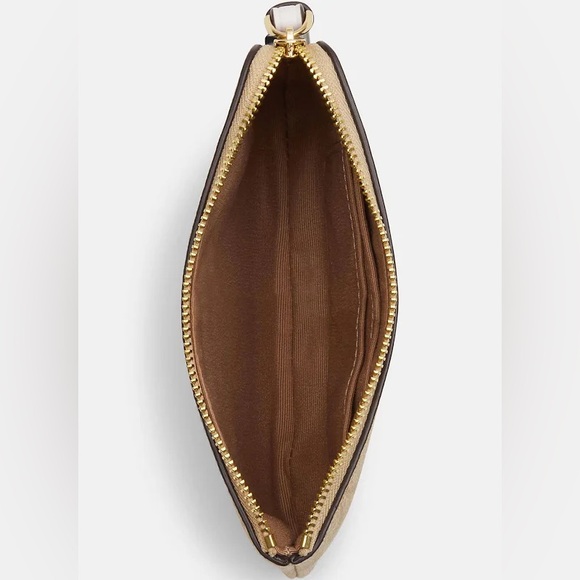 Coach Corner Zip Heart Print Wristlet - Picture 3 of 7